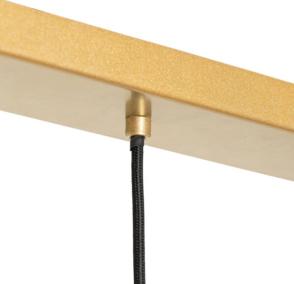 Lampada a sospensione Art Déco oro con vetro bianco 3 luci - Isabella