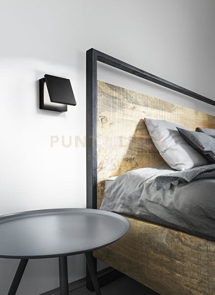 Applique in metallo nero e acrilico secret led 10w 3000k 700lm inte