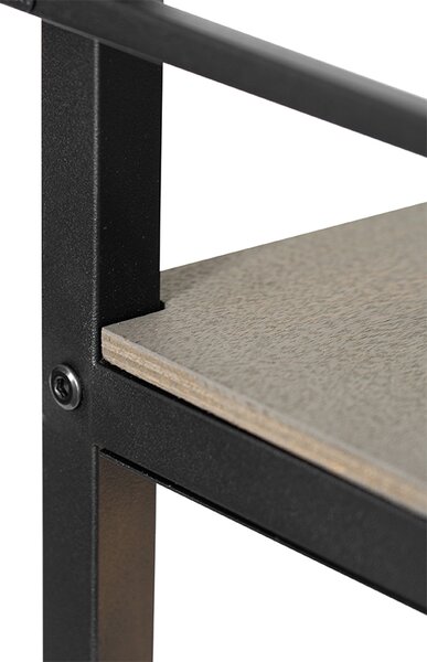 Lampada da terra industriale nera con legno - Cage Rack