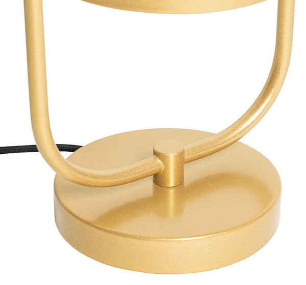 Lampada da tavolo Art Déco dorata con vetro bianco - Isabella