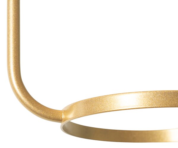Plafoniera Art Déco oro con vetro bianco - Isabella