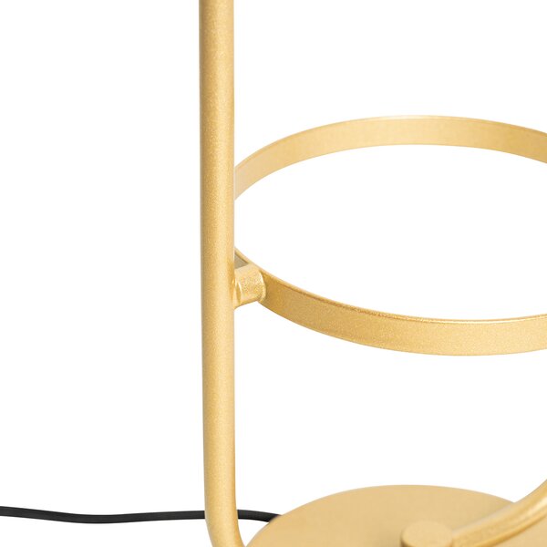 Lampada da tavolo Art Déco dorata con vetro bianco - Isabella