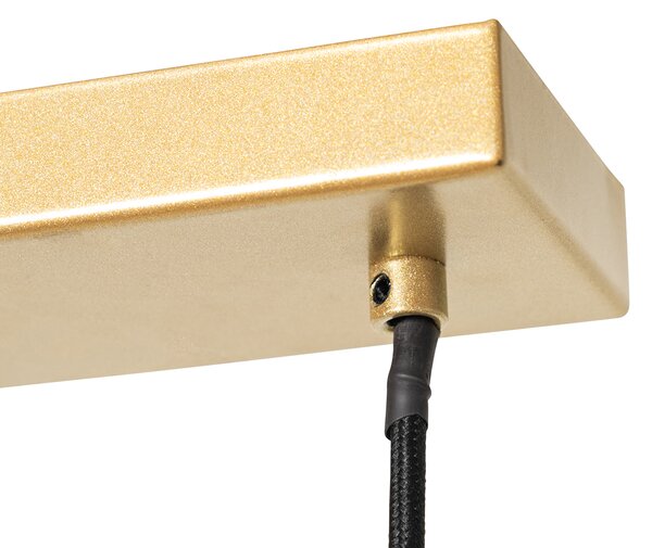 Lampada a sospensione Art Déco oro con vetro bianco 3 luci - Isabella