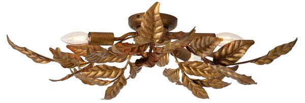 Plafoniera vintage oro antico 5 luci - Linden