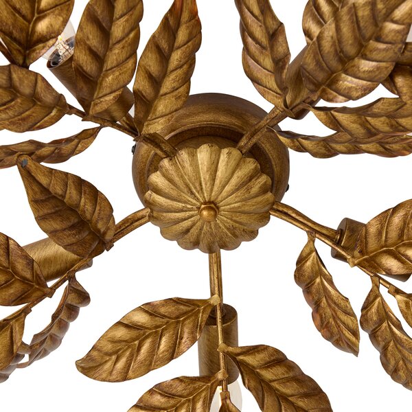 Plafoniera vintage oro antico 5 luci - Linden