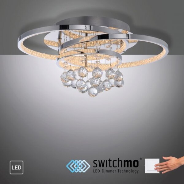 Paul Neuhaus 6267-17 - Plafoniera LED ROTAZO LED/32W/230V diametro 45 cm cromo
