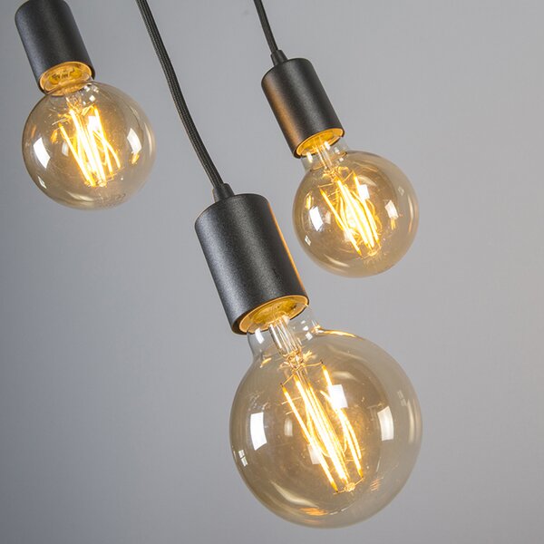 Lampada a sospensione industriale intelligente nera con WiFi G95 3 luci - Facil