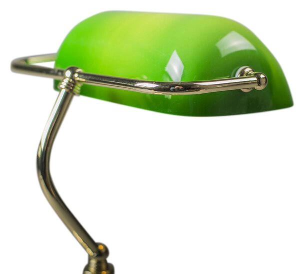 Lampada da tavolo intelligente ottone con vetro verde incl. Wifi P45 - Banker