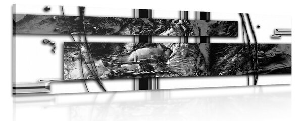 Quadro su tela – Astrazione di lusso in bianco e nero