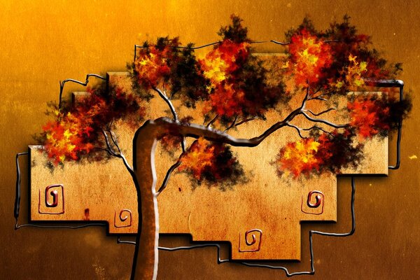 Quadro su tela – Albero africano etnico