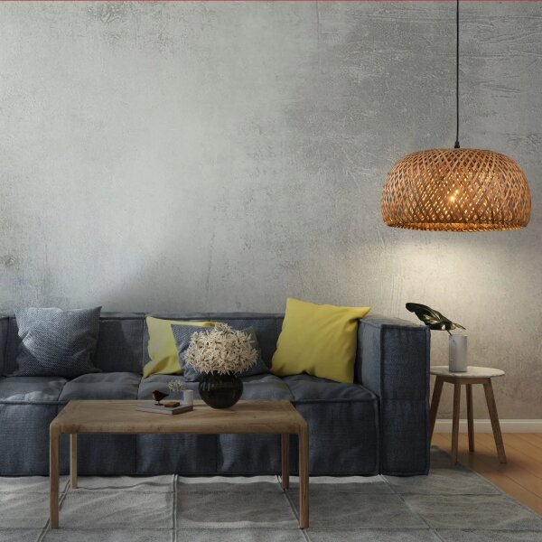 Lampadario a sospensione con filo KORFU 1xE27/20W/230V diametro 38 cm bambù