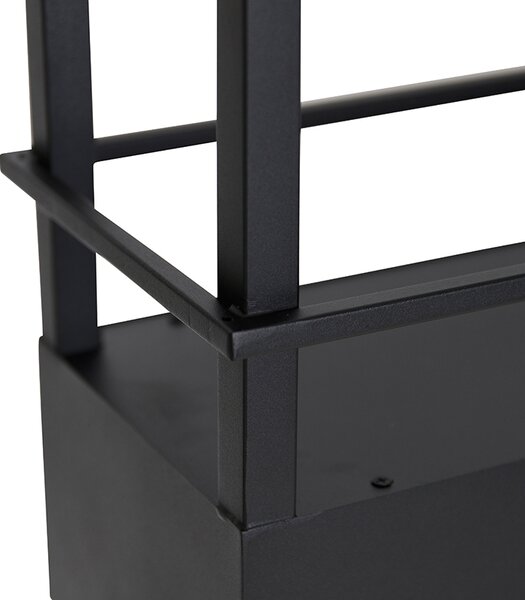 Lampada a sospensione industriale nera con mensola 4 luci GU10 - Cage Rack