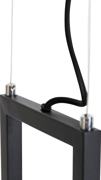 Lampada a sospensione industriale nera con mensola 4 luci GU10 - Cage Rack