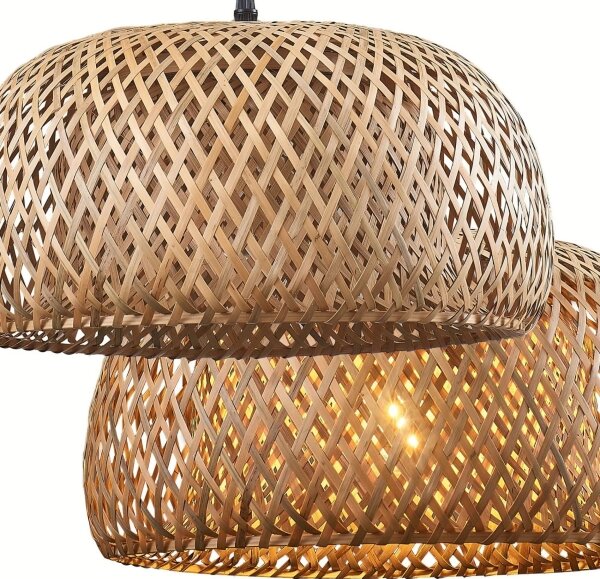 Lampadario a sospensione con filo KORFU 1xE27/20W/230V diametro 38 cm bambù