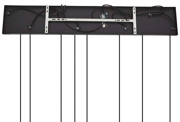 Lampada a sospensione Art Déco nera con vetro fumé 8 luci - Hanne