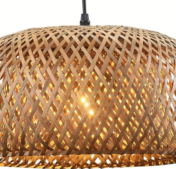 Lampadario a sospensione con filo KORFU 1xE27/20W/230V diametro 38 cm bambù