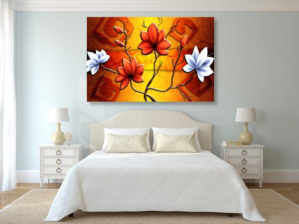Stampa su tela – Fiori in stile etnico