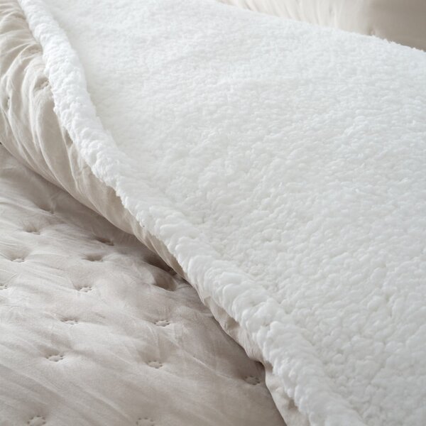 Biancheria da letto singola crema in lana d'agnello 135x200 cm Cosy Nori - Catherine Lansfield