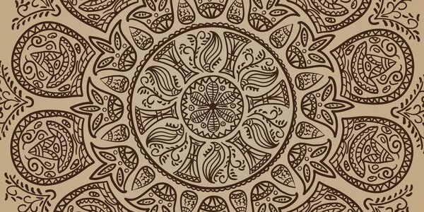 Stampa su tela – Mandala con motivo naturale astratto