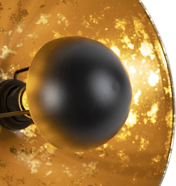 Lampada da tavolo industriale nera con interno dorato - Magna Eglip