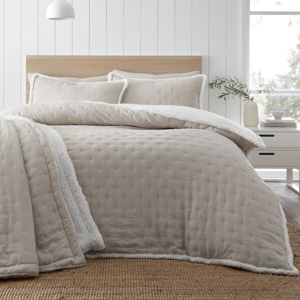 Biancheria da letto singola crema in lana d'agnello 135x200 cm Cosy Nori - Catherine Lansfield