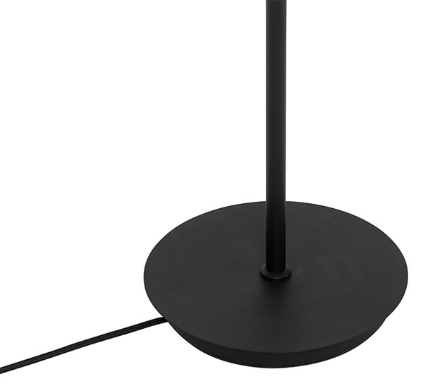 Lampada da terra moderna nera 5 luci con vetro fumé - ATHENAS