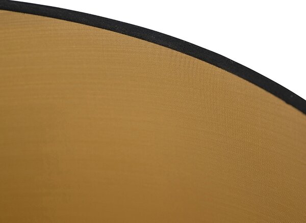 Paralume in cotone nero 45/50/28 con interno dorato