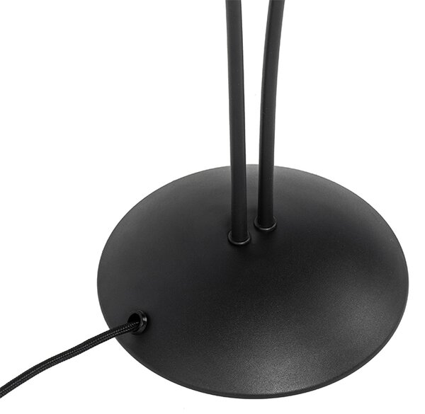 Lampada da tavolo moderna nera 2 luci vetro fumé - ATHENAS