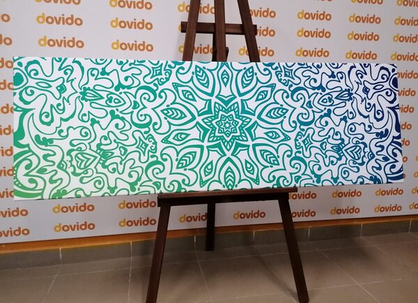 Stampa su tela – Mandala verde acqua