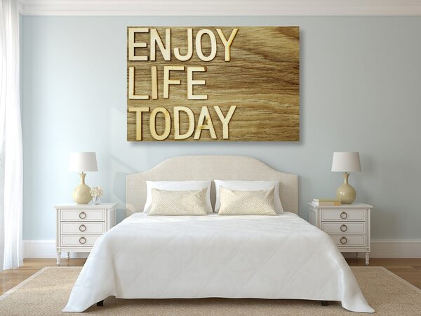 Quadro su tela – Con citazione - Enjoy life today