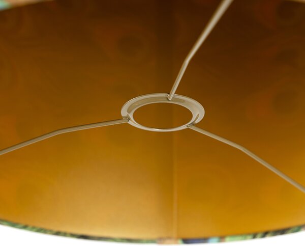 Paralume in velluto con design pavone 40/40/40 con interno dorato