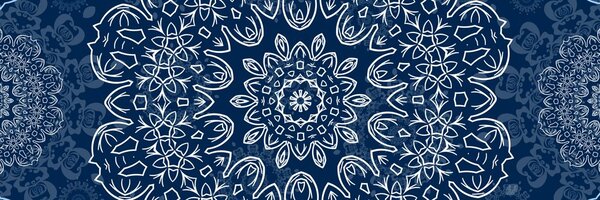 Quadro su tela – Mandala blu con motivo astratto