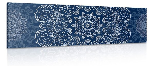 Quadro su tela – Mandala blu con motivo astratto
