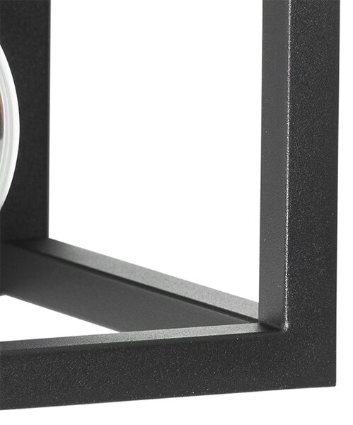 Applique da parete industriale nera con mensola - Cage Rack