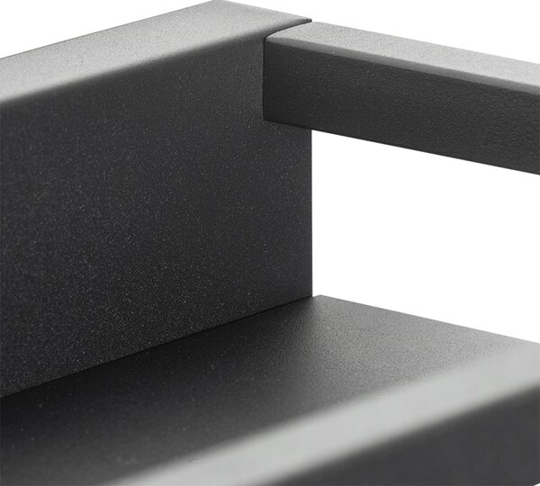 Applique da parete industriale nera con mensola 2 luci - Cage Rack