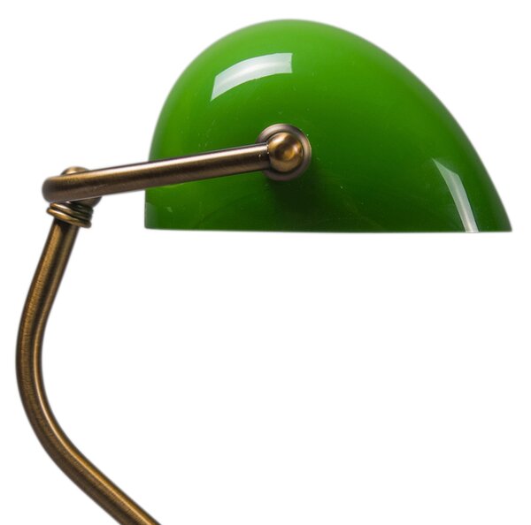 Lampada da tavolo classica/lampada da notaio bronzo con vetro verde - Banker