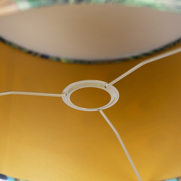 Paralume in velluto con design pavone 35/35/20 con interno dorato