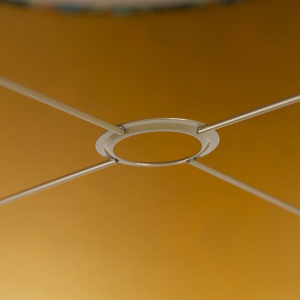 Paralume in velluto con design pavone 50/50/25 con interno dorato