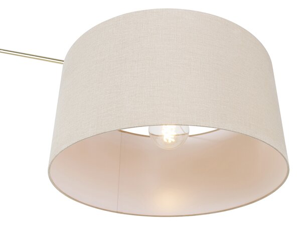 Lampada da terra oro con paralume marrone chiaro 50 cm regolabile - Editor