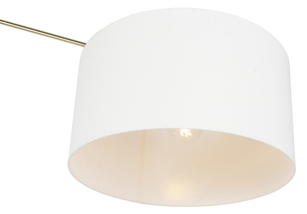Lampada da terra moderna oro con paralume bianco 50 cm regolabile - Editor