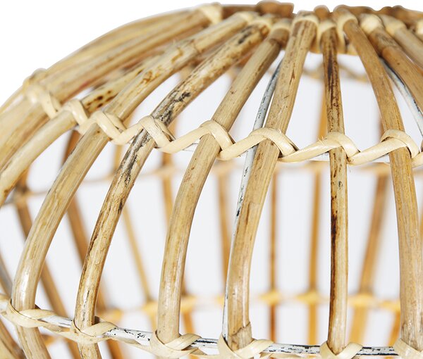 Lampada da terra rustica treppiede bambù con bianco - Canna Diamond
