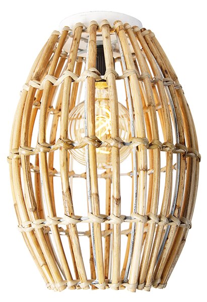 Plafoniera rustica in bambù e bianco - Canna Capsule