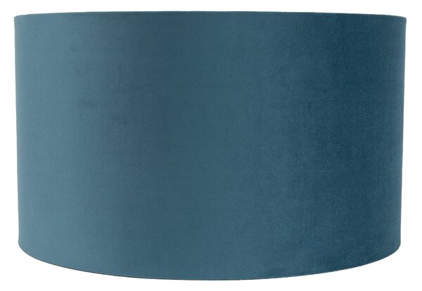 Paralume in velluto blu 35/35/20 con interno dorato