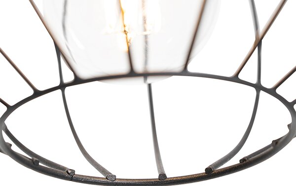 Lampada da terra industriale nera 23 cm - Margarita