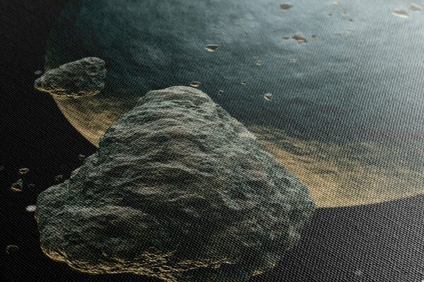 Quadro su tela – Meteoriti intorno al pianeta