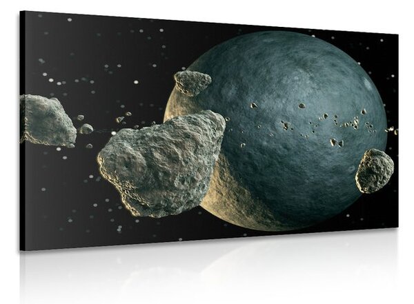 Quadro su tela – Meteoriti intorno al pianeta