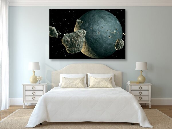 Quadro su tela – Meteoriti intorno al pianeta