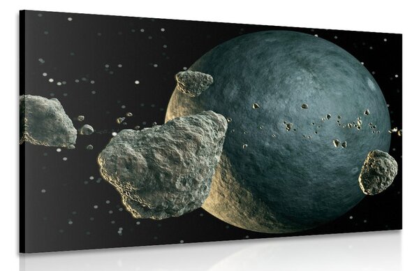Quadro su tela – Meteoriti intorno al pianeta
