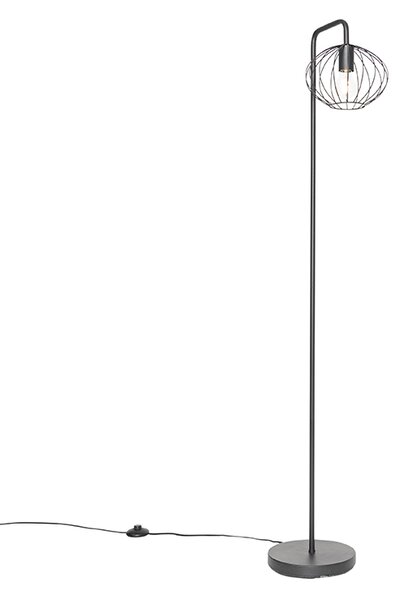 Lampada da terra industriale nera 23 cm - Margarita