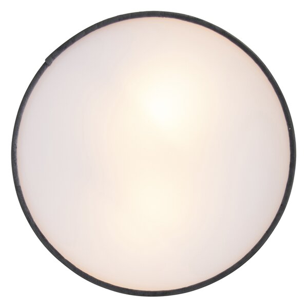 Plafoniera moderna grigia 30 cm con interno oro - Drum